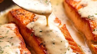 Salmon with Creamy Herb amp Garlic Sauce [upl. by Sharai151]