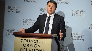 Prime Minister Matteo Renzi on Growth and Jobs in Italy [upl. by Sucitivel]