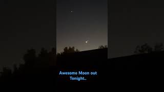 Moon tonight Crescent moon skywatch nightsky moon moonlight moontonight checkitout viralvideo [upl. by Mayeda]