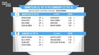 Banstead CC 1st XI v Sunbury CC 1st XI [upl. by Lonergan]