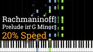 Rachmaninoff  Prelude in G Minor Op 23 No 5 Slow Piano Tutorial 20 Speed [upl. by Goeselt]