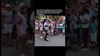 quotAIPowered Exoskeleton Helps Paraplegic Man Carry Olympic Flame 🥺🔥quot olympics [upl. by Aciretahs338]