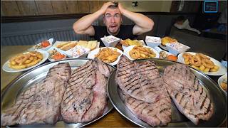 quotTRULY IMPOSSIBLEquot 20LB STEAK CHALLENGE Worlds Biggest Steak Challenge  Joel Hansen [upl. by Anamor988]