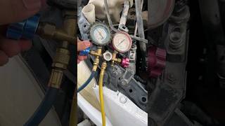 Refill Car AC Gas  Recharge AC Gas  134a  youtube automobile mechanic viralshorts ytshort [upl. by Priebe]