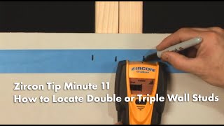 Zircon Tip Minute 11 How to Locate Double and Triple Wall Studs with Your Stud Finder [upl. by Nuy]