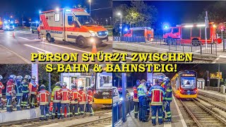 Viele Schutzengel für Fahrgast Betrunkener Mann an Bahnsteig eingeklemmt  Feuerwehr im Einsatz [upl. by Farrel]