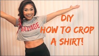 DIY  EASIEST Way to Crop a Shirt [upl. by Sillig605]