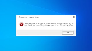 Fix D3DCOMPILER43dll is missing in Windows 11  10  How To Solve d3dcompiler 43 dll Not Found [upl. by Spiers53]