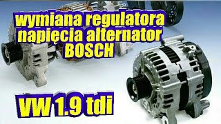 naprawa alternatora Wymiana regulatora napięcia alternator Bosch VW 19tdi [upl. by Bjorn]