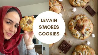 HOW TO MAKE LEVAIN COOKIES AT HOME Smores Flavor [upl. by Tisman]