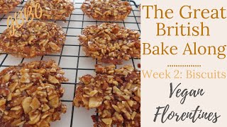 Vegan Florentines  GBBO BakeAlong  Week 2 Biscuits [upl. by Newbill272]