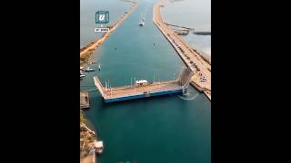 This floating bridge is the only road connecting mainland Greece from island of Lefkada 🤯🤔 bridge [upl. by Blainey]