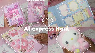 Aliexpress haul 🎀 stationery and sanrio  kawaii haul [upl. by Anuahs]