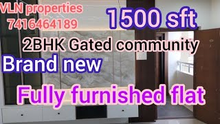 2BHK gated community fully furnishedbrand new1500 VLN 751 [upl. by Euqinue]