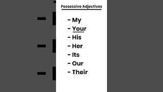 Possessive Adjectives [upl. by Oleusnoc334]