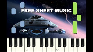 STAR TREK VOYAGER opening 1995 Transpose 1 Piano Tutorial with free Sheet Music pdf [upl. by Madoc523]