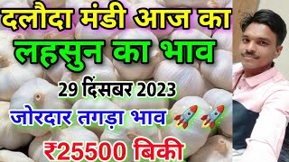 दलौदा मंडी आज का लहसुन का भाव 29 दिसंबर 2023 old garlic rate today daloda aaj ka lahsun ka bhav [upl. by Slemmer]