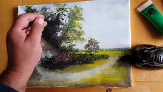 landschap schilderen met acrylverf [upl. by Ricardama]