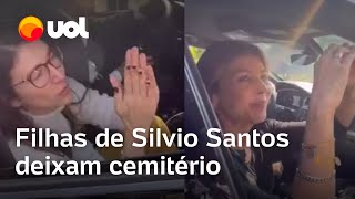 Filhas de Silvio Santos saem de enterro em SP veja imagens de Rebeca Abravanel e Daniela Beyruti [upl. by Amarette]