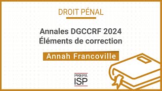 Annales DGCCRF 2024  Droit pénal [upl. by Dobrinsky]