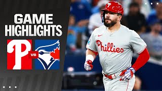 Phillies vs Blue Jays Game Highlights 9324  MLB Highlights [upl. by Anilek]