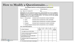 How to modify questionnaire  Quantitative Research for SHS [upl. by Hunt]