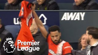 Andros Townsend heads Luton Town in front of Newcastle United  Premier League  NBC Sports [upl. by Ulund]