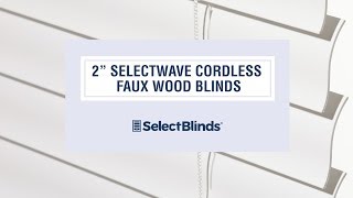 2quot SelectWave Cordless Faux Wood Blinds from SelectBlindscom [upl. by Mabelle]