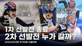 2차 선발전은 어떤 선수가 갈까 l 국가대표 선발전 1차대회 결과 l 쇼트트랙 지식정보 [upl. by Enirehtahc926]