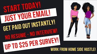 Up To 25 Per Survey Anyone Can Do It No Interview No Talking Work From Home sidehustle online [upl. by Brigida909]