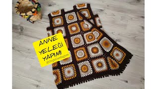 İp kesmeden kolay yelek yapımı ✨Kolay Yelek MOTİFLİ YELEK YAPIMI 🤎Anne yeleği🤎patterned vest making [upl. by Seta]