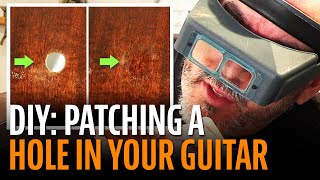 How to Patch a Hole in Your Acoustic Guitar [upl. by Ahsilram700]