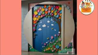 Classroom door decoration ideas  School decoration ideas  Zimrahs Glory In Arts [upl. by Aneehsal21]