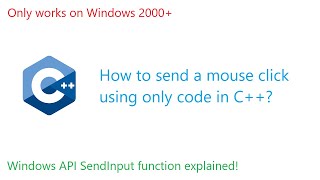 C Tutorial How to send a mouse click Windows only [upl. by Pontone]