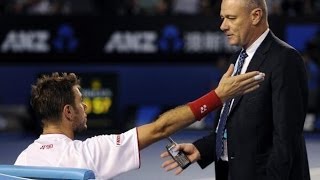 Stanislas Wawrinka FURIOUS amp MAD over Medical TimeOut  Australian Open 2014 Finals [upl. by Aylward]