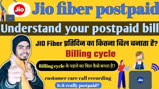 JIO fiber postpaid understand your bill  Jio fiber postpaid bill cycle explanation in hindi [upl. by Vories]