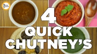 4 Quick Chutney Recipes By Food Fusion [upl. by Drobman]