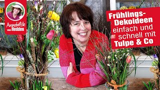 Frühlingsdeko Ideen mit Tulpen schnell gemacht Ausblick auf Ostern 2024 [upl. by Licec]