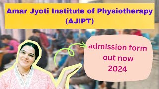 Admission details BPT from AJIPT 2024  clear all doubts [upl. by Ellynad]