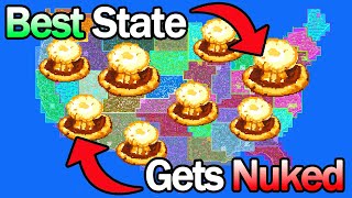 Every 2 Minutes The Best State gets NUKED United States BattleRoyale  WorldBox [upl. by Erot192]