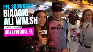 Biaggio Ali Walsh Ali Family and Flava Flav React to INSANE First Round KO in PFL Hollywood [upl. by Lebezej151]