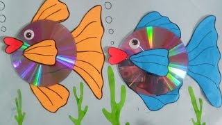 How to Make Gold fish using Paper amp CD [upl. by Alegnat]