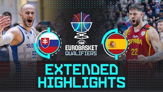 Slovakia 🇸🇰 vs Spain 🇪🇸  Extended Highlights  FIBA EuroBasket 2025 Qualifiers [upl. by Bloch721]