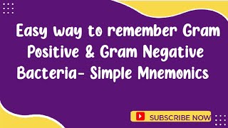 Easy way to remember Gram Positive amp Gram Negative Bacteria Mnemonics on Bacteria [upl. by Seale581]