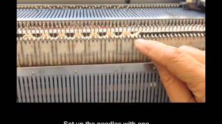 Knitting 2x2 rib on a double bed knitting machine with a ribber [upl. by Koffman]