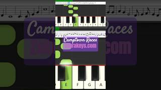 Camptown Races easy piano with notes zebrakeysfreetutorial [upl. by Nelram]