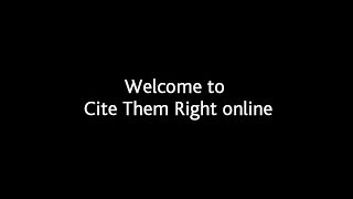 Welcome to Cite them right online [upl. by Benge]