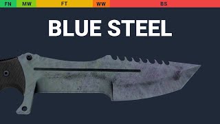 Huntsman Knife Blue Steel  Skin Float And Wear Preview [upl. by Crellen]