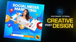 Make TRENDY Social Media Post Design in Photoshop  Photoshop Tutorials in Hindi [upl. by Baiss654]