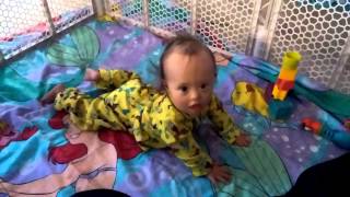 Down Syndrome Boy With Infantile Spasms Crawls at 14 months [upl. by Ajim]